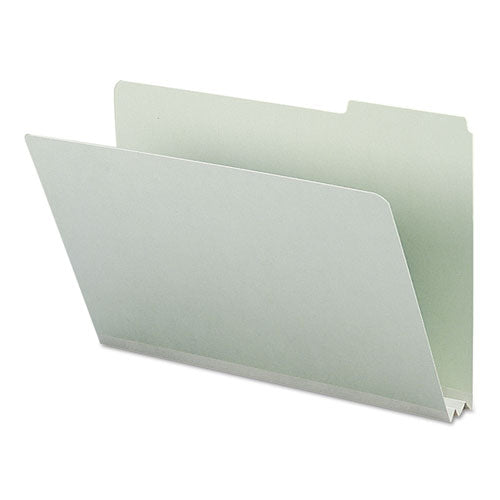 Expanding Recycled Heavy Pressboard Folders, 1-3-cut Tabs, 2" Expansion, Legal Size, Gray-green, 25-box