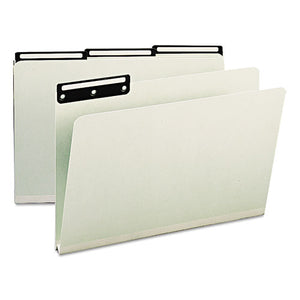 Recycled Heavy Pressboard File Folders With Insertable Metal Tabs, 1-3-cut Tabs, Legal Size, Gray-green, 25-box