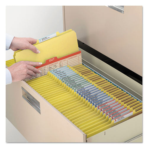Eight-section Pressboard Top Tab Classification Folders With Safeshield Fasteners, 3 Dividers, Legal Size, Yellow, 10-box