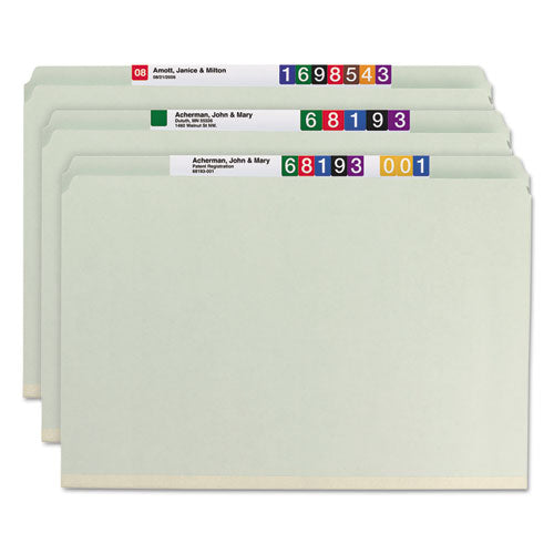 Recycled Pressboard Folders With Two Safeshield Coated Fasteners, Straight Tab, 2" Expansion, Legal Size, Gray-green, 25-box