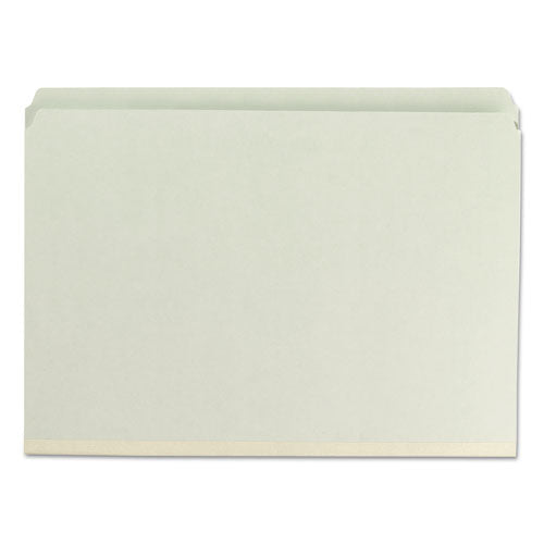 Recycled Pressboard Folders With Two Safeshield Coated Fasteners, Straight Tab, 2" Expansion, Legal Size, Gray-green, 25-box