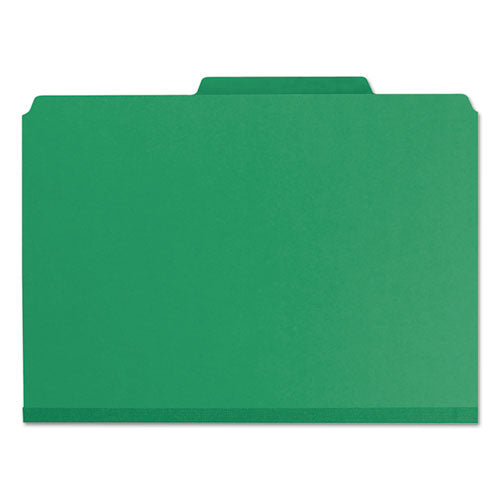 Expanding Recycled Heavy Pressboard Folders, 1-3-cut Tabs, 1" Expansion, Letter Size, Green, 25-box