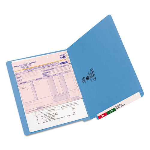 Reinforced End Tab Colored Folders, Straight Tab, Letter Size, Blue, 100-box