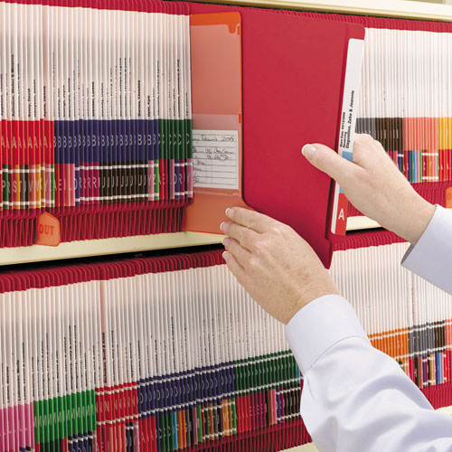 Reinforced End Tab Colored Folders, Straight Tab, Letter Size, Red, 100-box