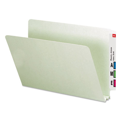 Extra-heavy Recycled Pressboard End Tab Folders, Straight Tab, 2" Expansion, Letter Size, Gray-green, 25-box