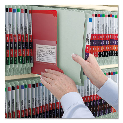 End Tab Pressboard Classification Folders With Safeshield Coated Fasteners, 2 Dividers, Letter Size, Gray-green, 10-box