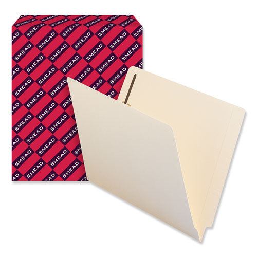 100% Recycled Manila End Tab Folders With Two Fasteners, Straight Tab, Letter Size, 50-box