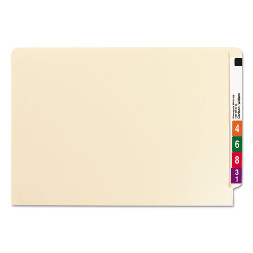 Manila End Tab 1-fastener Folders With Reinforced Tabs, 0.75" Expansion, Straight Tab, Legal Size, 11 Pt. Manila, 50-box
