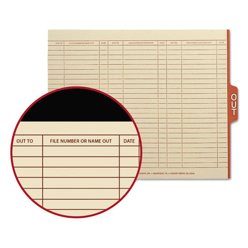 Manila Out Guides With Printed Form, 1-5-cut End Tab, Out, 8.5 X 11, Manila, 100-box