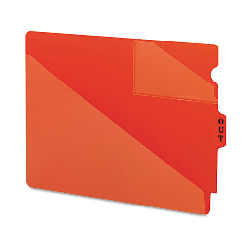 End Tab Poly Out Guides, Two-pocket Style, 1-3-cut End Tab, Out, 8.5 X 11, Red, 50-box