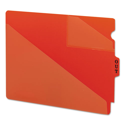 End Tab Poly Out Guides, Two-pocket Style, 1-3-cut End Tab, Out, 8.5 X 11, Red, 50-box