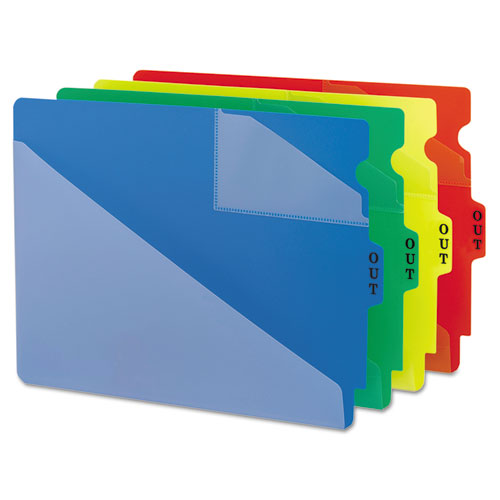 End Tab Poly Out Guides, Two-pocket Style, 1-3-cut End Tab, Out, 8.5 X 11, Green, 50-box