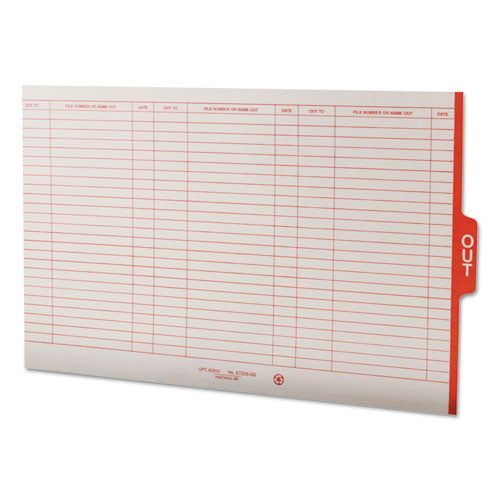 Manila Out Guides With Printed Form, 1-5-cut End Tab, Out, 8.5 X 14, Manila, 100-box