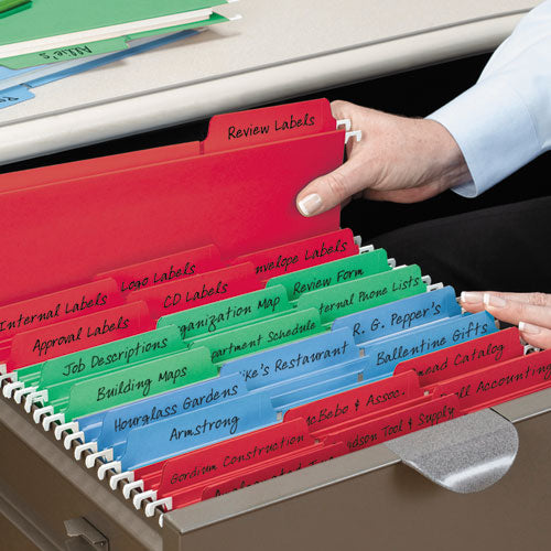 Fastab Hanging Folders, Letter Size, 1-3-cut Tab, Assorted, 18-box