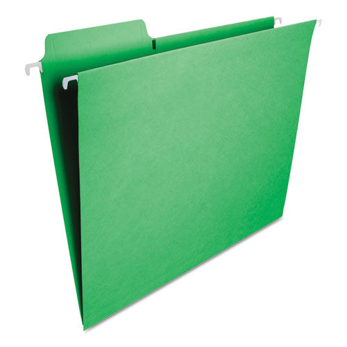 Fastab Hanging Folders, Letter Size, 1-3-cut Tab, Green, 20-box