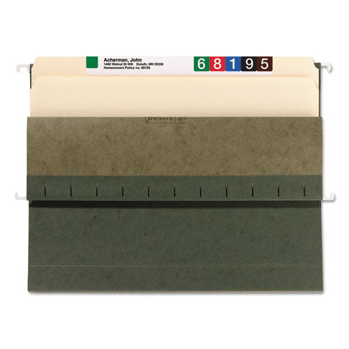 Hanging Pockets With Full-height Gusset, Letter Size, Straight Tab, Standard Green, 25-box