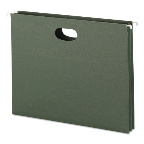 Hanging Pockets With Full-height Gusset, Letter Size, Straight Tab, Standard Green, 25-box