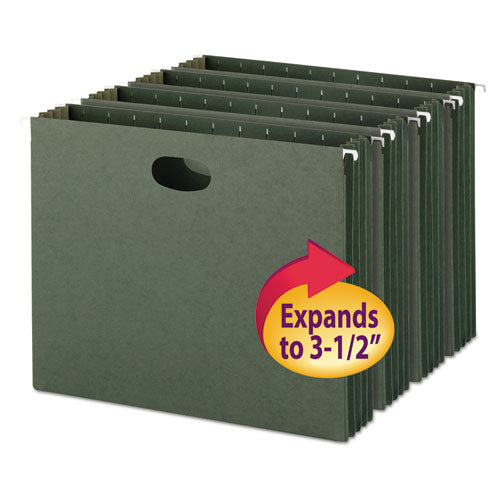 Hanging Pockets With Full-height Gusset, Letter Size, Standard Green, 10-box