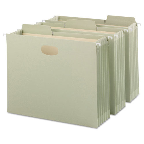 Fastab Tuff Hanging Pockets, Letter Size, 1-3-cut Tab, Moss, 9-box