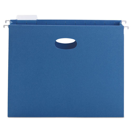 Hanging Pockets With Full-height Gusset, Letter Size, 1-5-cut Tab, Sky Blue, 25-box