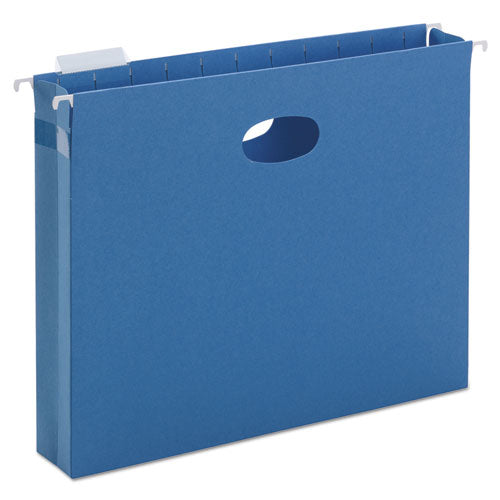 Hanging Pockets With Full-height Gusset, Letter Size, 1-5-cut Tab, Sky Blue, 25-box