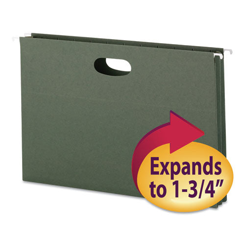 Hanging Pockets With Full-height Gusset, Legal Size, Standard Green, 25-box