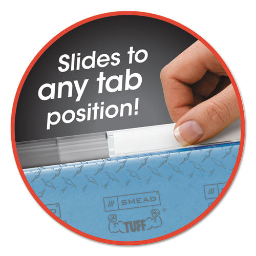 Easy Slide Hanging Folder Tab, 1-3-cut Tabs, White-clear, 3.5" Wide, 18-pack