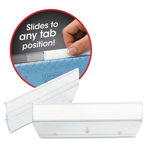 Easy Slide Hanging Folder Tab, 1-3-cut Tabs, White-clear, 3.5" Wide, 18-pack