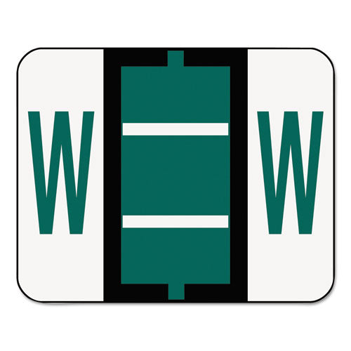 A-z Color-coded End Tab Filing Labels, W, 1 X 1.25, White, 500-roll