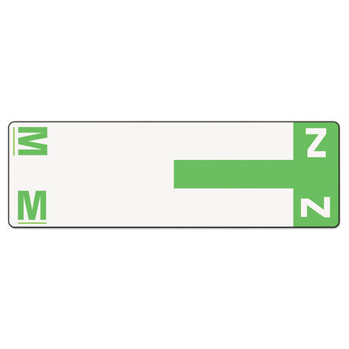 Alphaz Color-coded First Letter Combo Alpha Labels, M-z, 1.16 X 3.63, Light Green-white, 5-sheet, 20 Sheets-pack