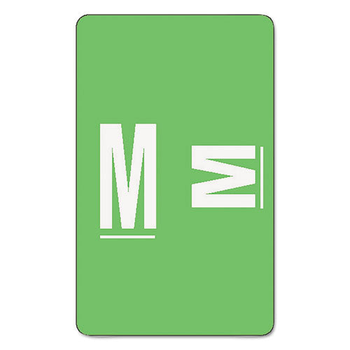 Alphaz Color-coded Second Letter Alphabetical Labels, M, 1 X 1.63, Light Green, 10-sheet, 10 Sheets-pack