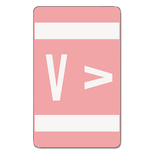 Alphaz Color-coded Second Letter Alphabetical Labels, V, 1 X 1.63, Pink, 10-sheet, 10 Sheets-pack