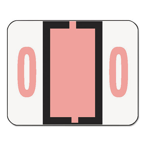 Numerical End Tab File Folder Labels, 0, 1 X 1.25, White, 500-roll