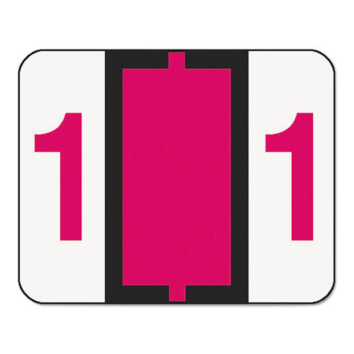 Numerical End Tab File Folder Labels, 1, 1 X 1.25, White, 500-roll