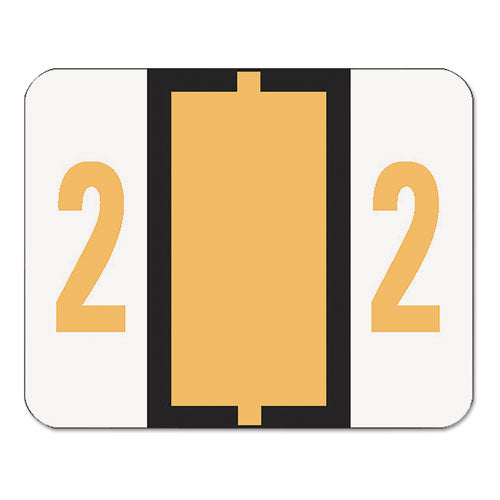 Numerical End Tab File Folder Labels, 2, 1 X 1.25, White, 500-roll