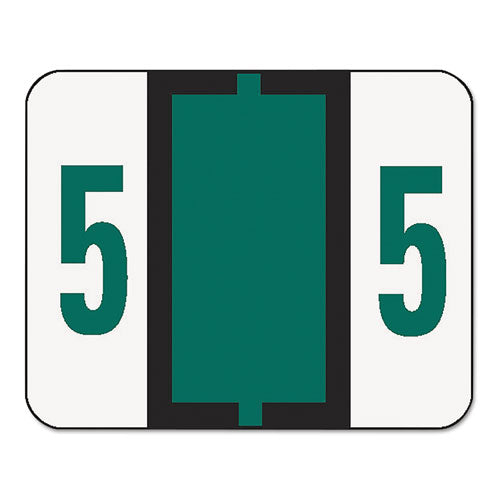 Numerical End Tab File Folder Labels, 5, 1 X 1.25, White, 500-roll
