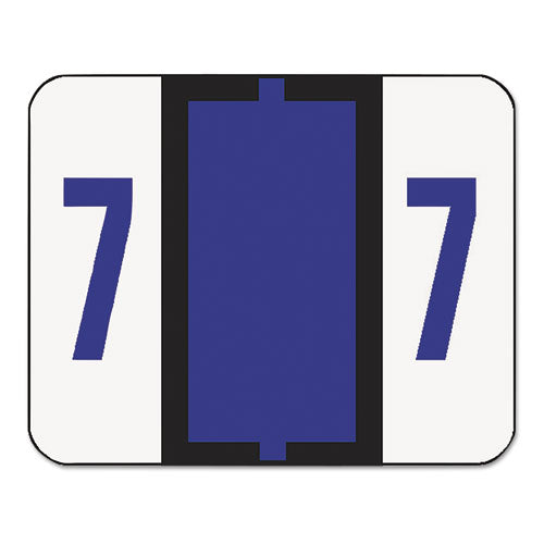 Numerical End Tab File Folder Labels, 7, 1 X 1.25, White, 500-roll