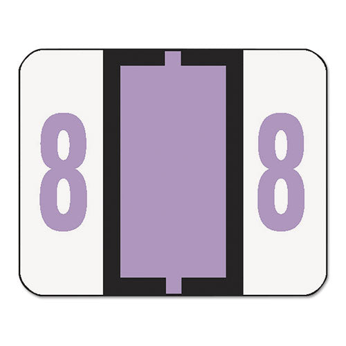 Numerical End Tab File Folder Labels, 8, 1 X 1.25, White, 500-roll