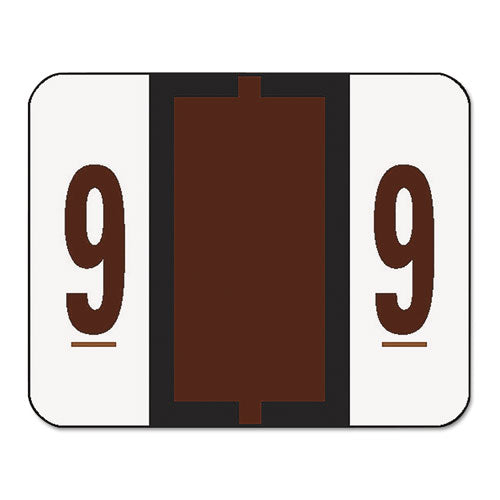 Numerical End Tab File Folder Labels, 9, 1 X 1.25, White, 500-roll