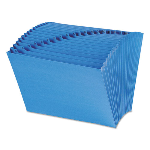 Open Top A-z Expanding File W- Antimicrobial Product Protection, 21 Sections, 1-21-cut Tab, Letter Size, Blue
