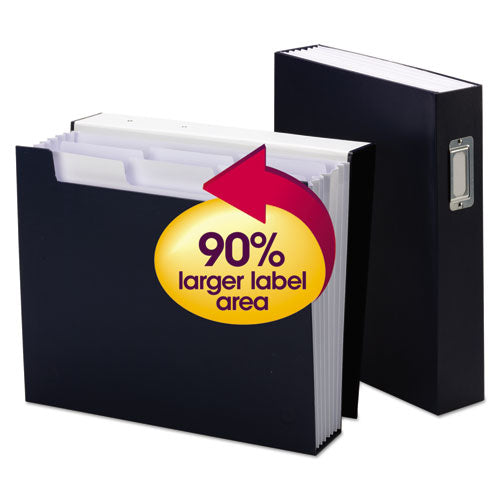 Book Shelf Organizer W- Supertab, 2.5" Expansion, 6 Sections, 1-3-cut Tab, Letter Size, Monaco Blue-white