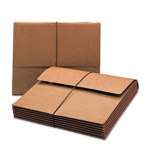Extra-wide Expanding Wallets W- Elastic Cord, 5.25" Expansion, 1 Section, Letter Size, Black, 10-box