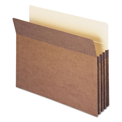 100% Recycled Top Tab File Pockets, 3.5" Expansion, Letter Size, Redrope, 25-box