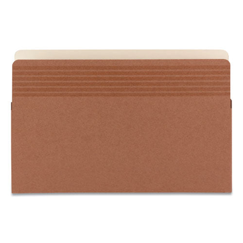Easy Grip Pockets, 3.5" Expansion, Legal Size, Redrope, 25-box