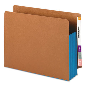 Redrope Drop-front End Tab File Pockets W- Fully Lined Colored Gussets, 3.5" Expansion, Letter Size, Redrope-blue, 10-box
