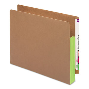 Redrope Drop-front End Tab File Pockets W- Fully Lined Colored Gussets, 3.5" Expansion, Letter Size, Redrope-green, 10-box