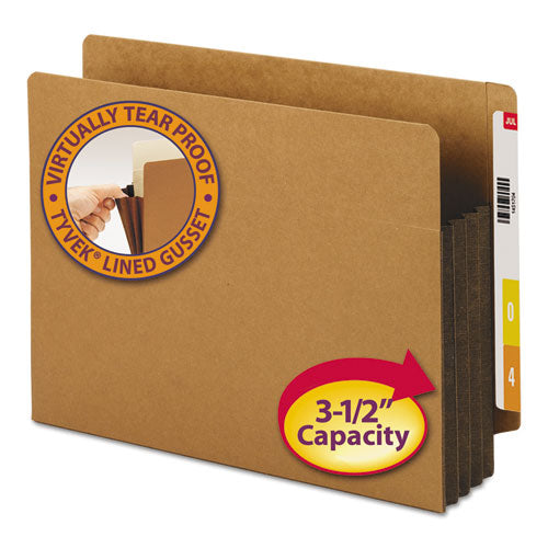 Redrope Drop-front End Tab File Pockets W- Fully Lined Colored Gussets, 3.5" Exp, Letter Size, Redrope-dark Brown, 10-box