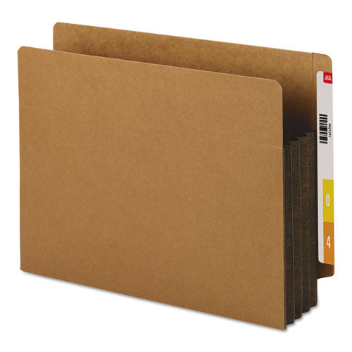 Redrope Drop-front End Tab File Pockets W- Fully Lined Colored Gussets, 3.5" Exp, Letter Size, Redrope-dark Brown, 10-box