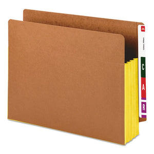 Redrope Drop-front End Tab File Pockets W- Fully Lined Colored Gussets, 3.5" Expansion, Letter Size, Redrope-yellow, 10-box