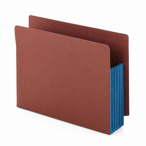 Redrope Drop-front End Tab File Pockets W- Fully Lined Colored Gussets, 5.25" Expansion, Letter Size, Redrope-blue, 10-box